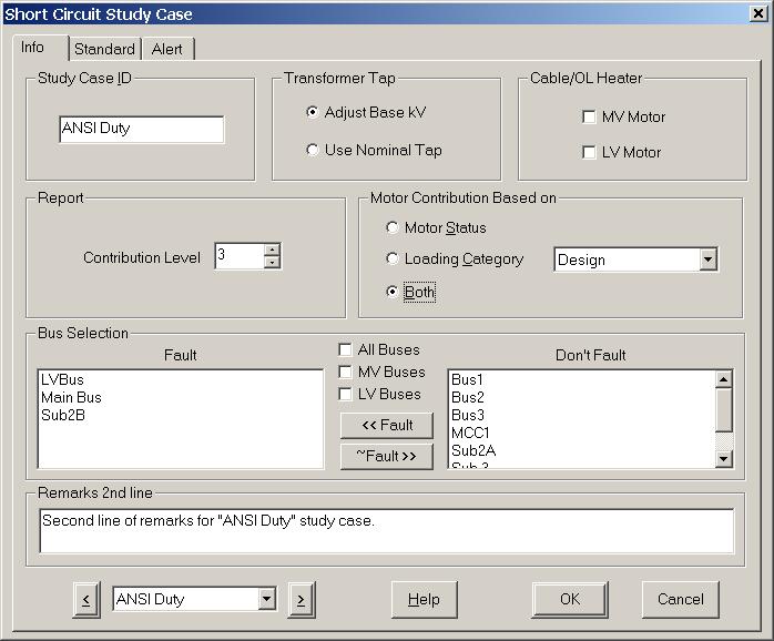 Study Case Editor 13.3.1 Info Page Study Case ID Study case ID is shown in this entry field. You can rename a study case by simply deleting the old ID and entering a new ID.