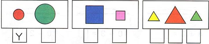 Problem 4 Mark small shapes with a Y and big shapes with a X.