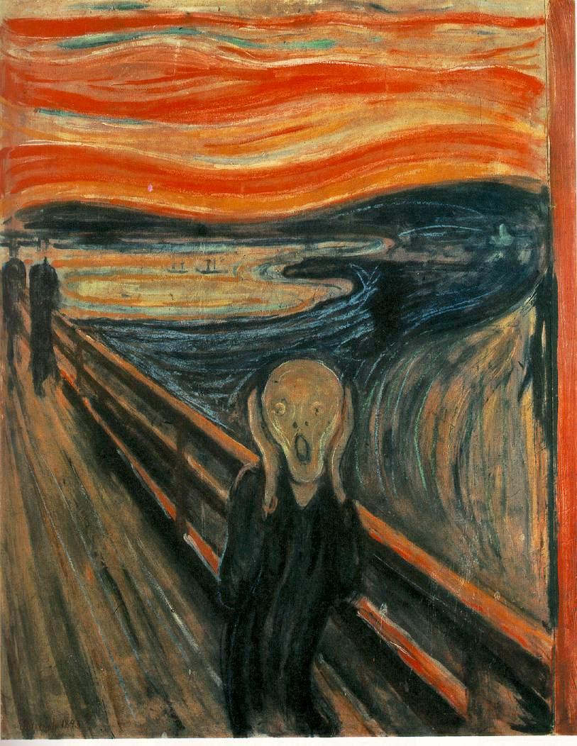 Edvard Munch, The Scream, 1893. Tempera and pastels on cardboard.