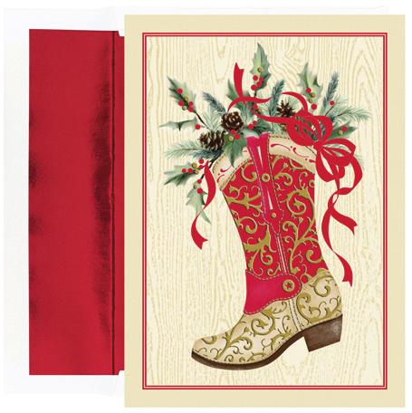 Christmas Boot Gold & Red Foil, Embossed/18