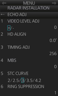3. SETTINGS AND ADJUSTMENTS 3.6 Other Settings ECHO ADJ menu [VIDEO LEVEL ADJ]: Adjust the cable attenuation manually.