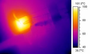 Figure 10. Infrared image of module under test and coated with BN spray. 6.