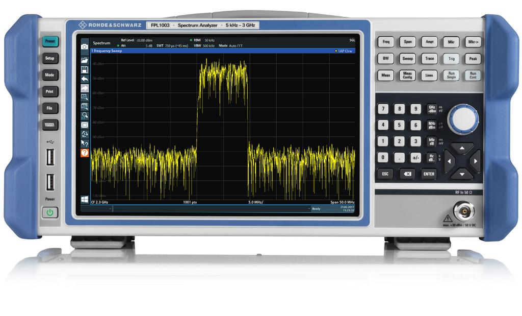 R&S FPL1000 Spectrum Analyzer Benefits and key features One instrument for multiple applications Spectrum analysis Signal analysis Power measurements with power sensors page 4 Solid RF performance