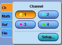 Selecting a Waveform for Analysis You can select the waveform source in the following ways: Input source Selections Description Default Ch Channel In the