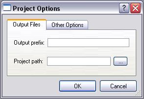 Create a File When Vic-Snap is open, a new window will appear (Project Options).