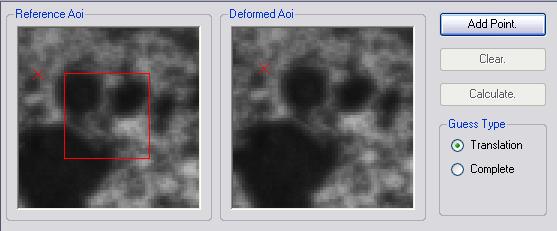 Select Initial Guess Add a point in the Reference Aoi. Add the same point in the Deformed Aoi. Press Add Point.