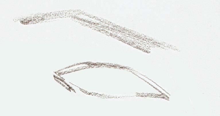 Once we have sketched the outline of the eye, and the location of the eyebrow the next step is to sketch the location of