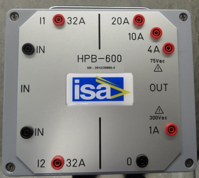 The following image exhibits the HPB 600 option: Figure 7 - HPB 600 option HPB 600 option performances are the following: Primary current: 2 x 32 A Secondary currents: 20 A, 10 A, 4 A, 1 A Related