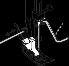 Changing the presser foot Attention: Turn power switch to OFF ("O") when carrying out any of the below operations! a a Attaching the presser foot holder Raise the presser foot bar (a).
