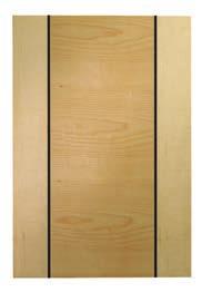 The door begins with a horizontal grain center panel embraced by two outer verticals.