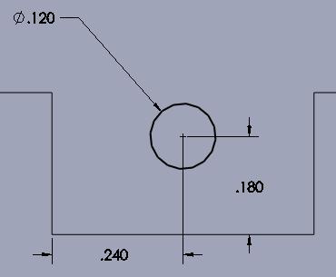 Similarly, set the distance between the circle s center and the bottom of the inset at 0.18.