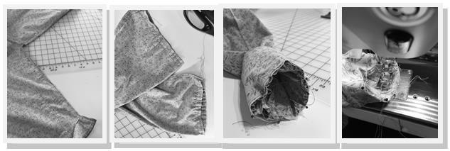 Turn right side out and press (3 rd photo above). 11. For dress version: Gather top edge of Ruffle.