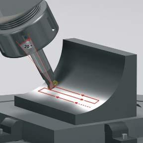 During 5-axis machining with three linear axes and two additional tilting axes* the tool is always normal to the workpiece surface or is kept at a specific angle to it (inclined tool machining).