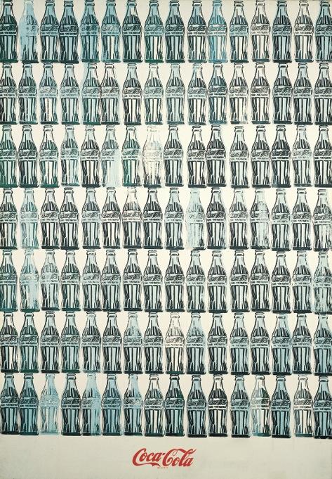 Warhol, Coca-Cola, 1962, Eventually he used a silkscreen process to emphasize the reproducibility of the process.