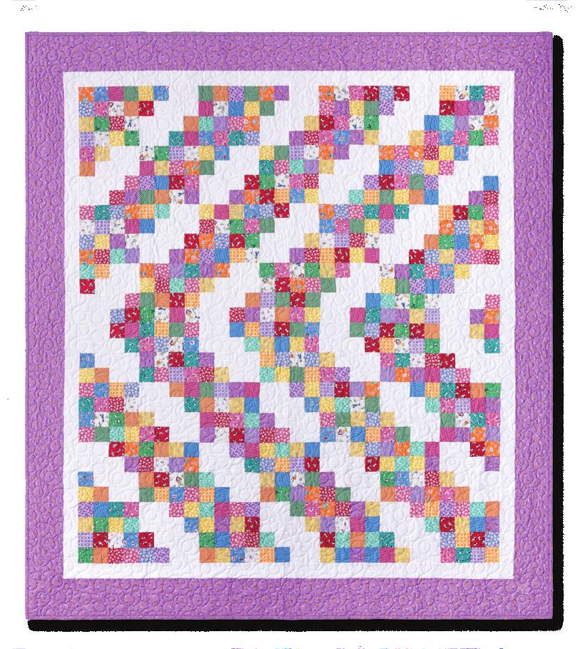 4 x 4 PAT2042 SAMPLE QUILT Aunt Grace Baskets of Scraps by Judy Rothermel for Marcus Fabrics QUILT SIZE 70" x 78" finished BLOCK SIZE 8" finished QUILT TOP 1 roll of 2½" print strips 1¾ yards