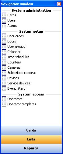 3. Lists The lists in VISIONLINE are all structured in the same way and can be processed according to Windows standard. All lists are shown in the navigation window under the Lists tab.