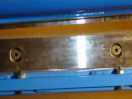 SHEAR BLADE REPLACEMENT: NOTE: Four (4) 24 long Shear Blades are mounted on machine: 2 Upper Blades / 2 Lower Blades. Each 24 long Shear Blade has four (4) cutting surfaces.