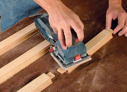 However, at the edges of a workpiece, keep the majority of the pad on the wood, or you ll risk dishing or rounding over the edge.