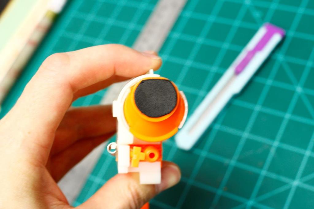 Step 5: Stick your new seal onto the plunger body and trim any excess foam with a craft knife.