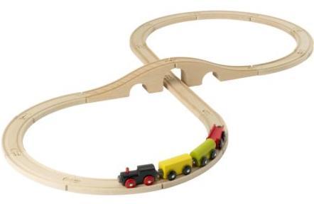 A FIRST TRAIN SET Take a walk into any toy store and you will probably find a wooden train set something like