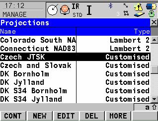 New projection for the Czech coordinate system S-JTSK The new factory default projection Czech JTSK for the new Czech coordinate system S-JTSK is integrated into SmartWorx version 8.10.