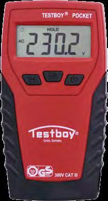 Testboy Pocket Digital multimeter in compact construction A digital high-performance multimeter with a large LC display is concealed in the Testboy Pocket.
