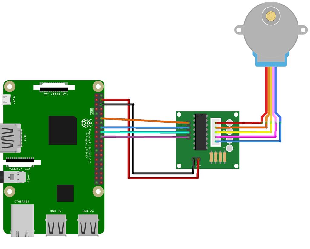 1. Using with a Raspberry Pi 1.1 Connecting the motor Connect the motor to the driver-board with the pin connector.