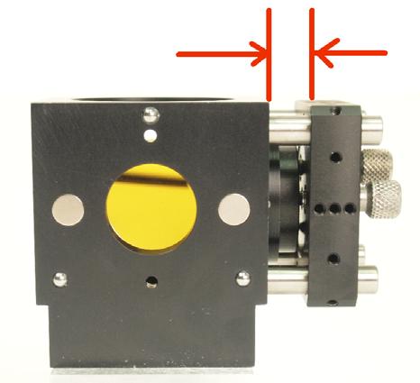 If the Si lens is not centered on the off axis parabolic mirror, the adjust mounting plate, the rotation and the tip