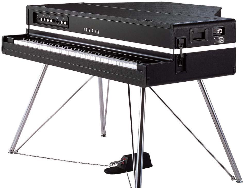 01-2 Electric Pianos CP80 pickup Whenever an electric-piano key is played, a hammer mounted on the keyboard strikes a resonator such as a string or reed.