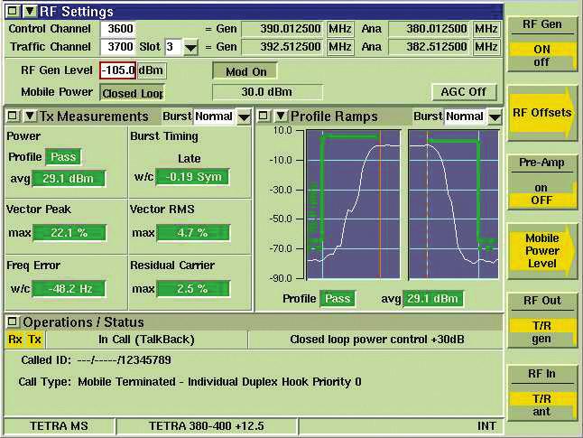 Example of TETRA MS Tiles Example of NXDN Tiles The 3920B NXDN Option supports receiver testing with a variety of signal generation patterns.