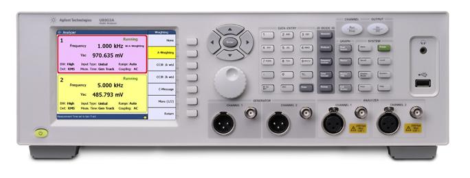 Combining the U8903A Audio Analyzer with the Agilent N9063A MXA Spectrum Analyzer and E4428C Signal Generator Provides a Good Solution for Two-Way Radio Testing + + U8903A audio analyzer N9063A MXA