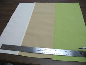 Then, lay the front panel right side up and mark the front piece dimensions on the fabric.