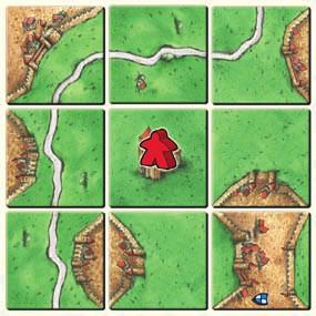 When two or more players tie with the most thieves or knights, they each earn the total points for the road or city. The new land tile connects separate city segments to complete a city.