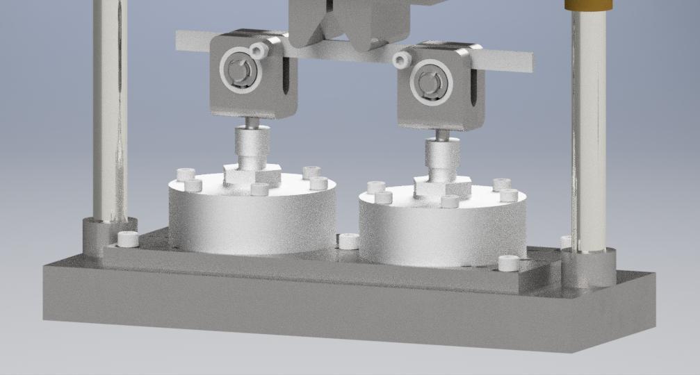 1- Motor 2- Top Plate 3- Crosshead 4- Loading Rollers 5- Sample 6- Support Rollers/ Saddle Fixture 7- Collets 8- Load Cells 9- Bottom Load Cell Plate 10- Bottom Plate Figure 3: Front View of Load