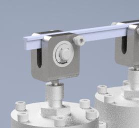 Figure 7: Bottom Roller Saddle Fixture With accuracy in mind, the design has multiple alignment fixtures.