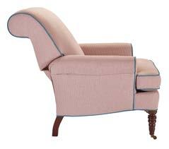 Spring-Down seat cushion standard on Chair. Classic seat cushion standard on Ottoman.