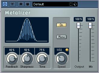 Metalizer Phaser The Metalizer feeds the audio signal through a variable frequency filter, with tempo sync or time modulation and feedback control.