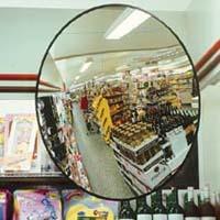 this principle is used in a shaving or makeup mirror A convex lens provides a wide angle view.