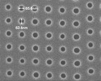5 times relative to planar LEDs Top-view of Photonic Crystal LED 250nm
