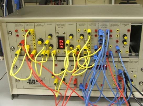these three experiments are analog switch module, audio oscillator, sequence generator, two multipliers, tunable LPF, VCO, utilities module, adder, tunable Band pass filter (BPF), bit clock