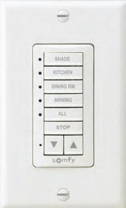 DecoFlex WireFree RTS Wall Switch Features Programming Button (recessed) 5 Channel Button DecoFlex WireFree RTS Wall Switch shown in