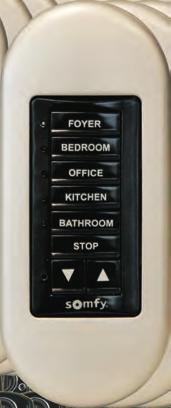 DecoFlex WireFree RTS Table Top Accessory Features Easily personalize your control with custom engraved button names.
