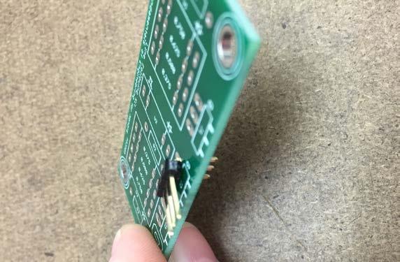 When soldering, the solder should flow over all of the pad and around the header pin.