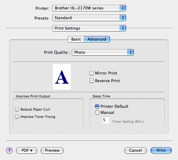 Driver şi programe software Fila Advanced (Avansat) 3 Print Quality (Calitate Imprimare) Puteţi schimba calitatea imprimării după cum urmează: Photo (Fotografie) Acesta este un mod specific