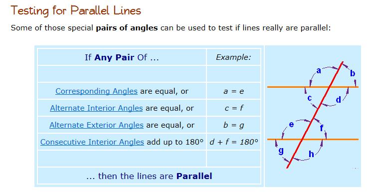 Angles with Parallel Lines Topic Index Geometry Index Regents Exam Prep Center A transversal is a line that intersects two or more lines (in the same plane).