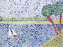 Pointillism Painting (Master Painting by Georges Seurat) Using Q-tips, you can make your own pointillism painting.