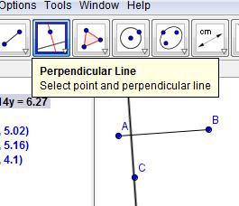 Select the perpendicular line box Select the