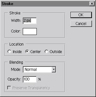 ADOBE PHOTOSHOP CS Classroom in a Book 405 7 In the Stroke dialog box, make sure that the following options are selected,