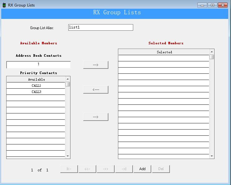 RX Group List. You can edit the RX Group Lists. 11.