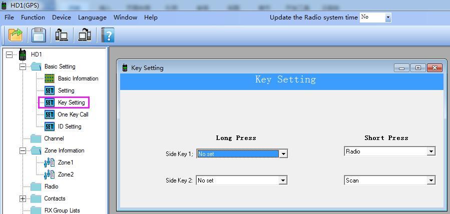 Mainly VOX function setting. 5.key setting.
